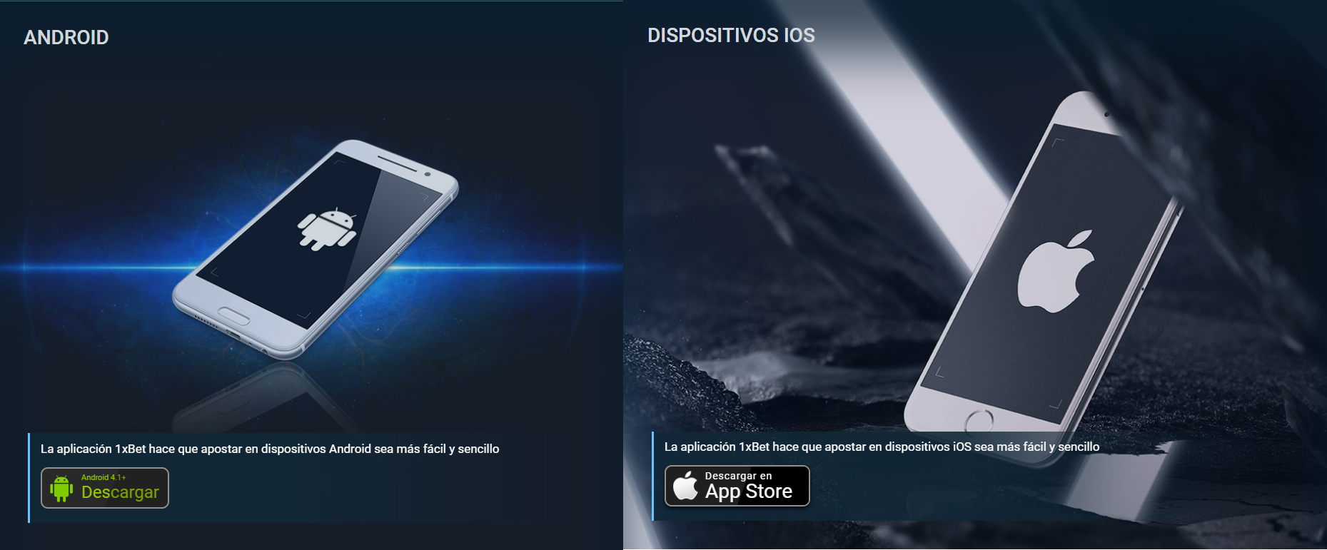 Aplicaciones m&oacute;viles de 1xBet M&eacute;xico