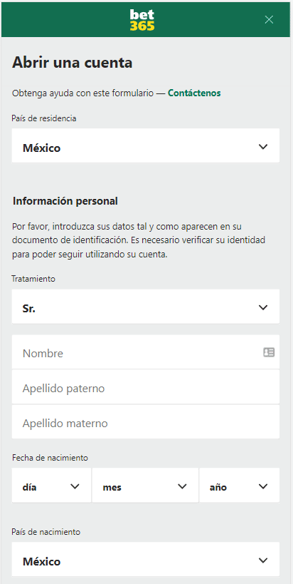 abrir tu cuenta de Bet365 M&eacute;xico